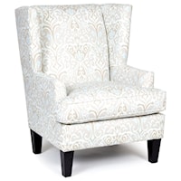 Transitional Wing Chair with Tapered Legs