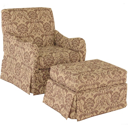 Traditional Glider Chair and Ottoman Set