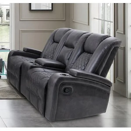 Reclining Glider Loveseat with Console and Cupholders