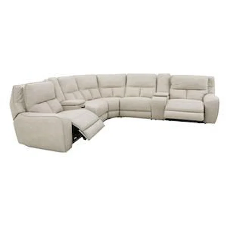 7-Piece Power Reclining Sectional with Storage Consoles and USB Ports