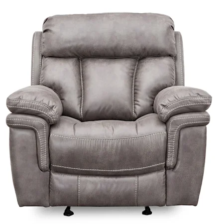 Contemporary Wallhugger Glider Recliner with Pillow Arms