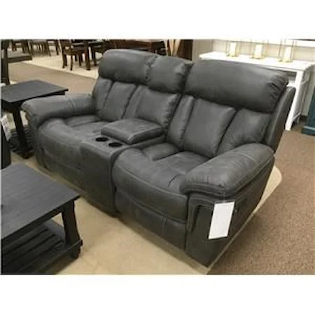 Contemporary Wallhugger Glider Console Power Reclining Loveseat with Cupholders