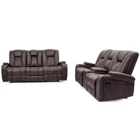 2PC Motion Sofa Glider Love Seat Set