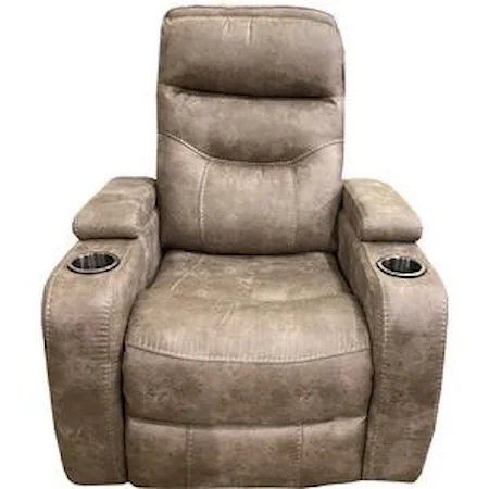 Swivel Recliner with Hidden Storage and Cup Holders