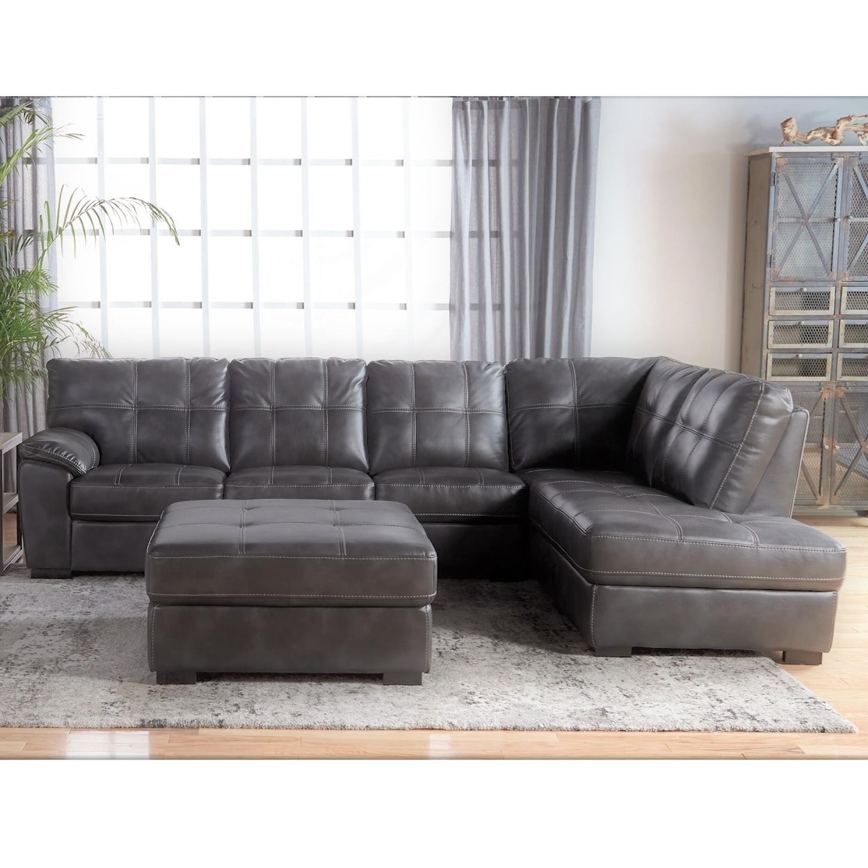 VFM Signature 5312 Tufted Sectional with Bumper Chaise