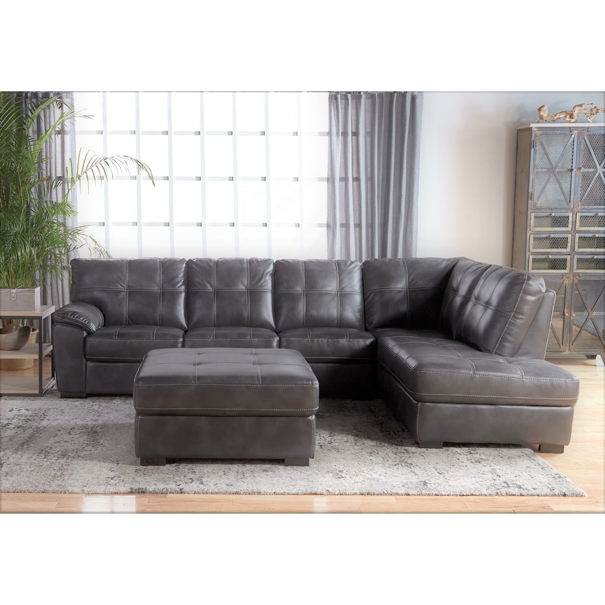 Cheers 5312 Tufted Square Ottoman