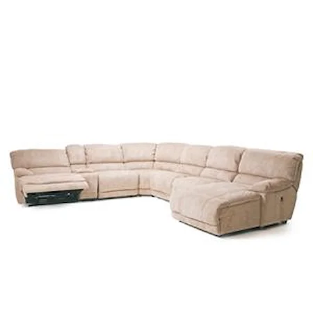 Pillow Arm Reclining Sectional Sofa With Chaise and Console