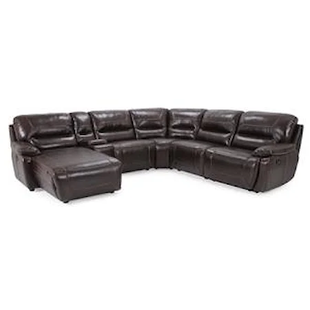 Casual 6-piece Reclining Sectional with LAF Chaise