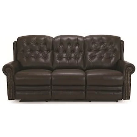 Traditional Reclining Sofa with Button-Tufted Back