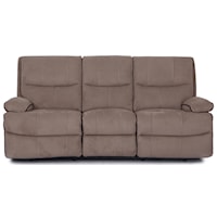Microsuede Reclining Sofa with Contrast Chocolate Welt