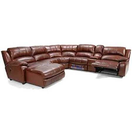 Reclining Sectional Sofa With Chaise and Console
