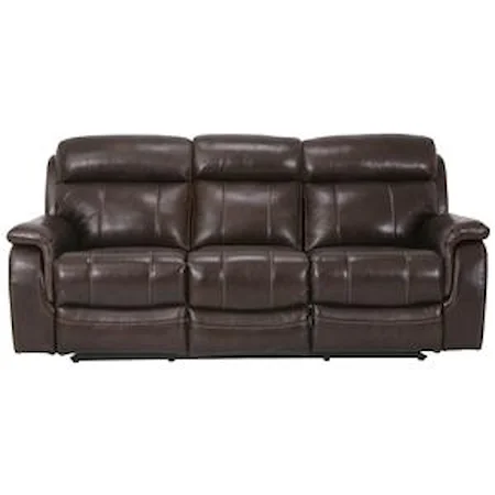 Casual Reclining Sofa with High End Recliner Look