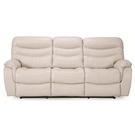 Casual Reclining Sofa with Channel-Tufted Back