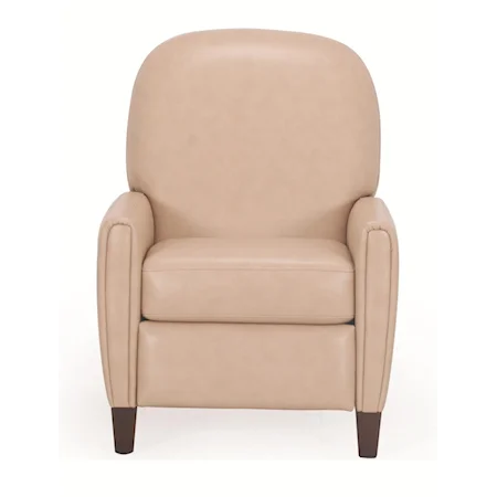 Contemporary Leather Chair with Curved Back