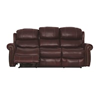 Traditional Reclining Sofa with Nail Head Trim