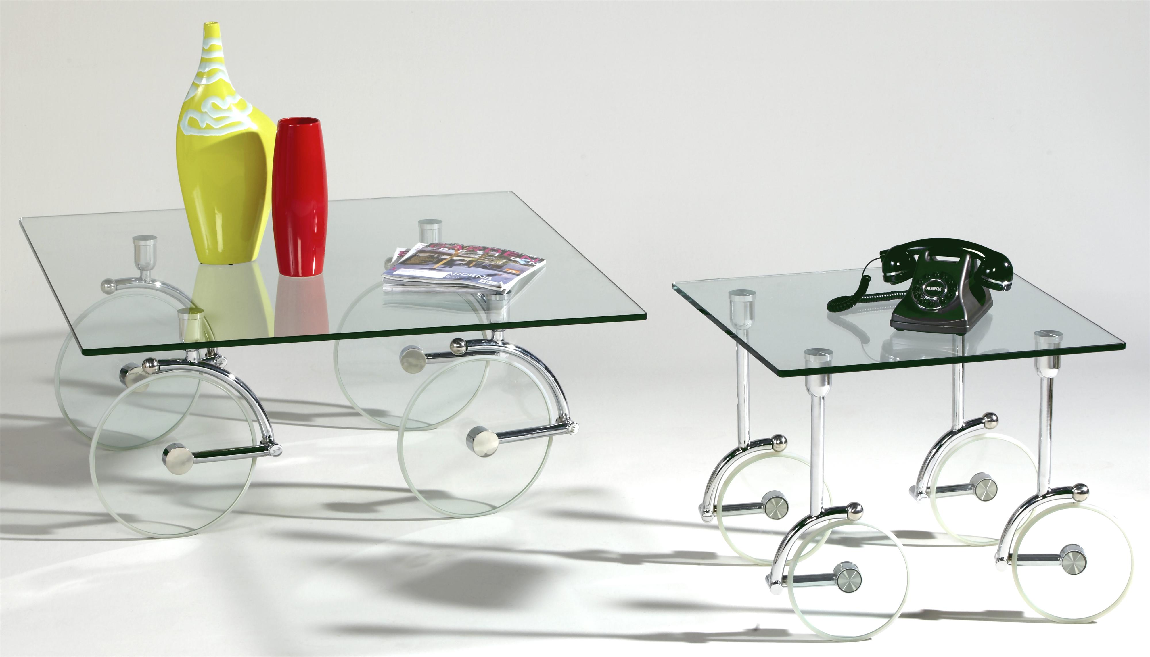 Glass Caster Cocktail Table