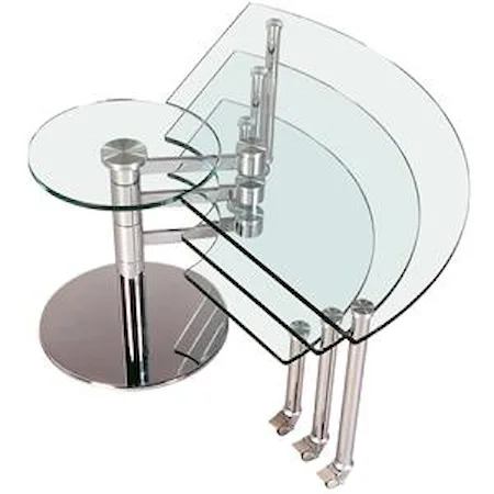 Three Level Motion Cocktail Table with Glass Top
