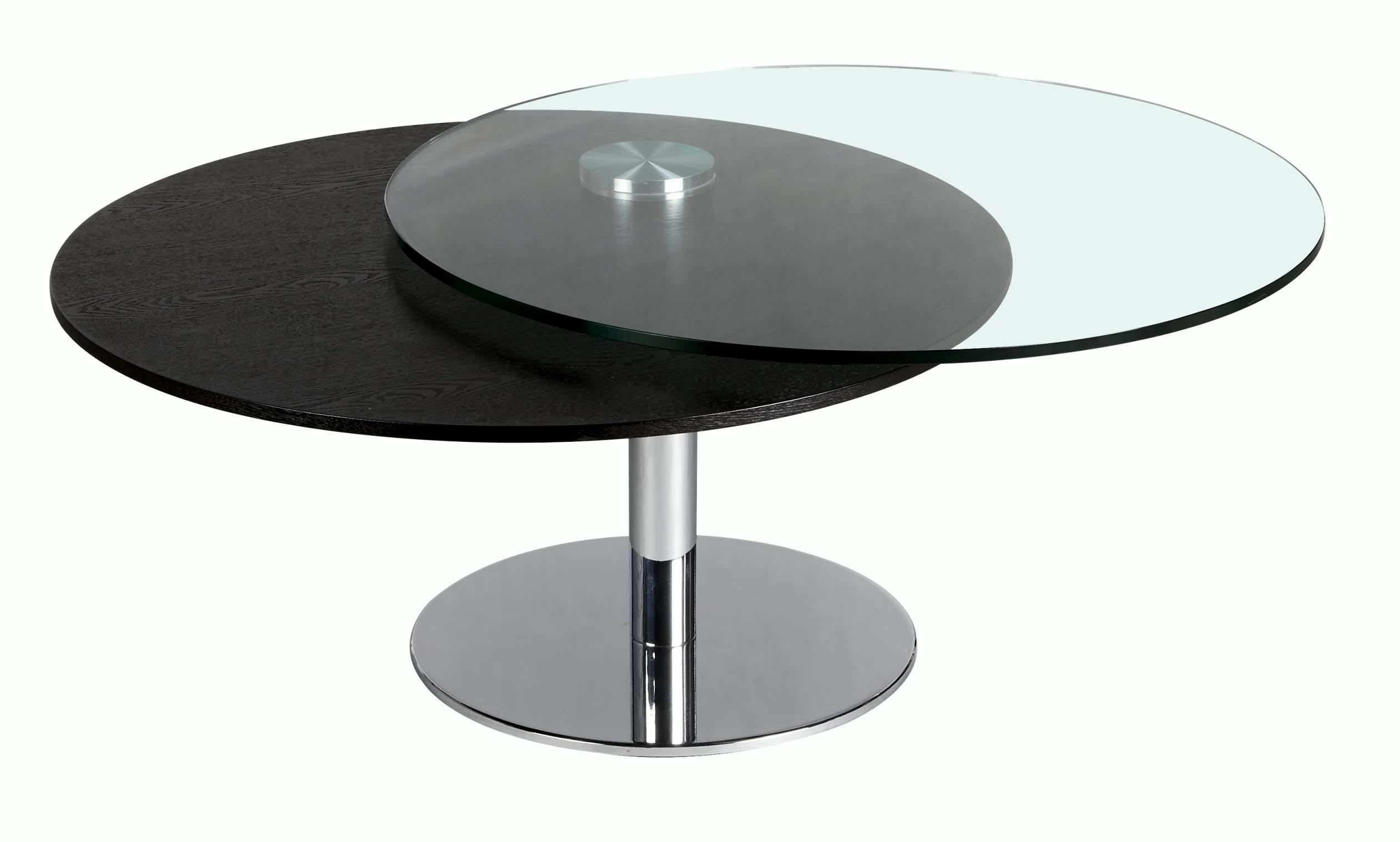 Glass and Wood Motion Cocktail Table