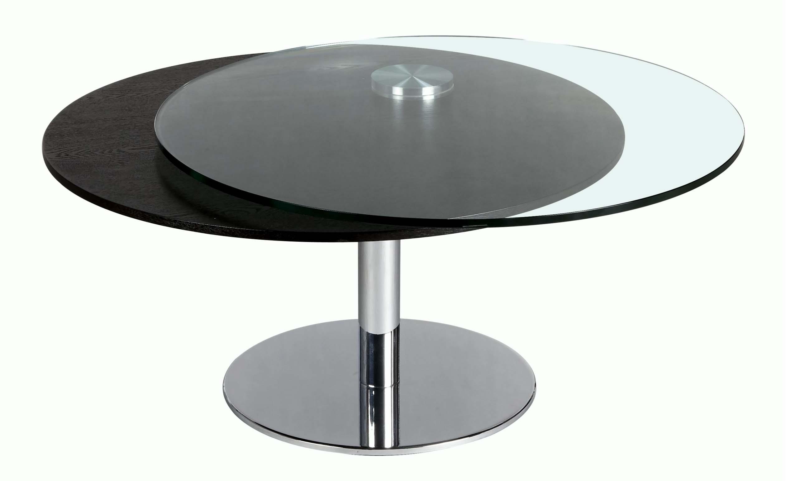 Glass and Wood Motion Cocktail Table