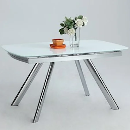 Self-Storing Extension Dining Table with Chrome Legs