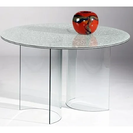 "C" Base Glass Dining Table