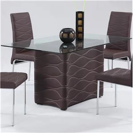 Dinner Table w/ Upholstered Pedestal Base