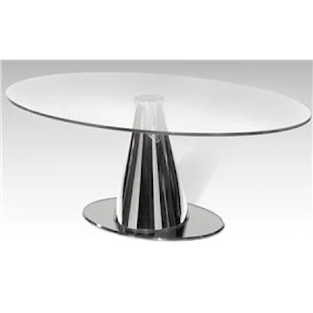 Tamara Oval Top Chrome and Glass Dining Table