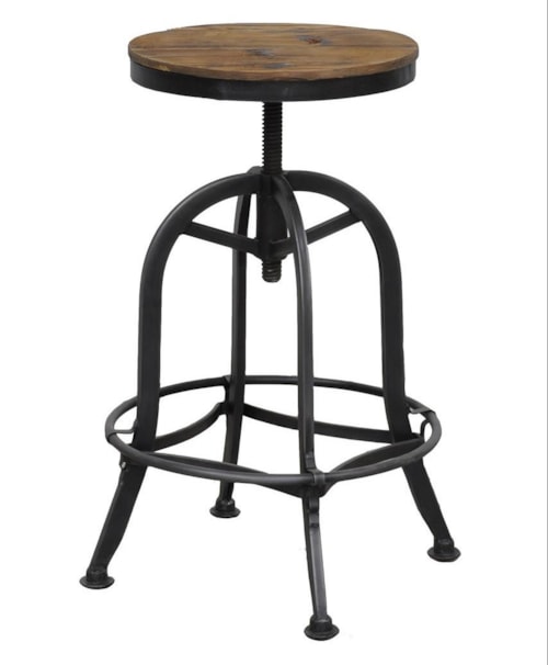 Industrial Styled Adjustable Bar Stool