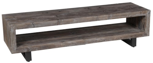 67" Coffee Table with Metal Base