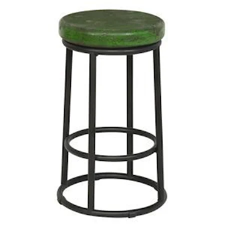 Green Mixed Media Counter Stool