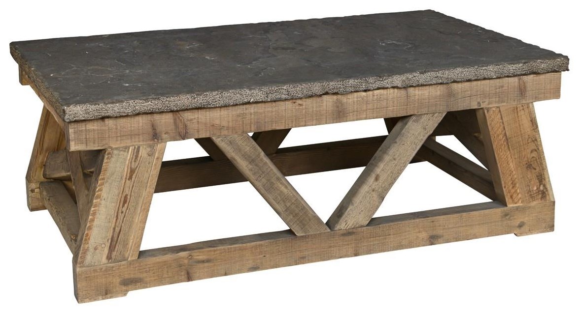 Classic Home Marbella O51030295T Blue Stone Top Coffee Table Howell