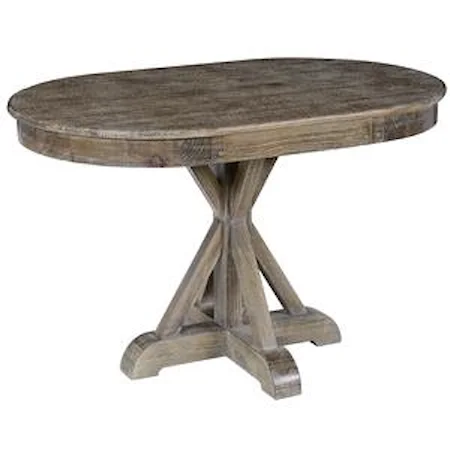 Pine Dining Table with Single Pedestal Base