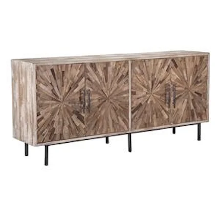 4 Door Starburst Reclaimed Pine Sideboard