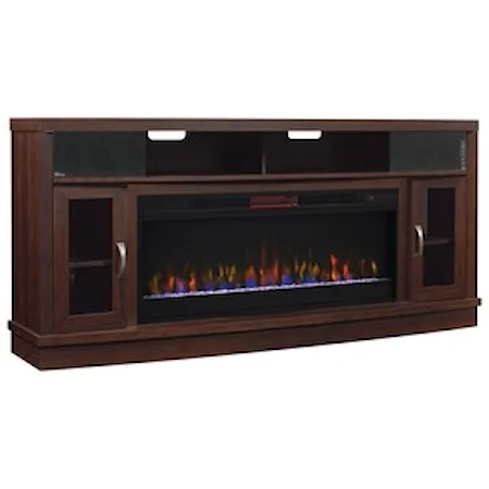 Media Mantel With 42" Electric Fireplace and Speakers