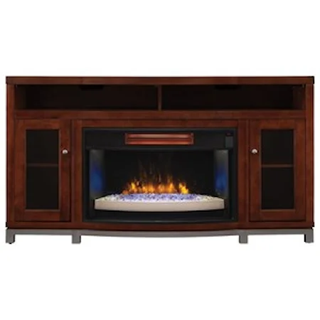66" Media Mantel with Partitioned Media Shelf