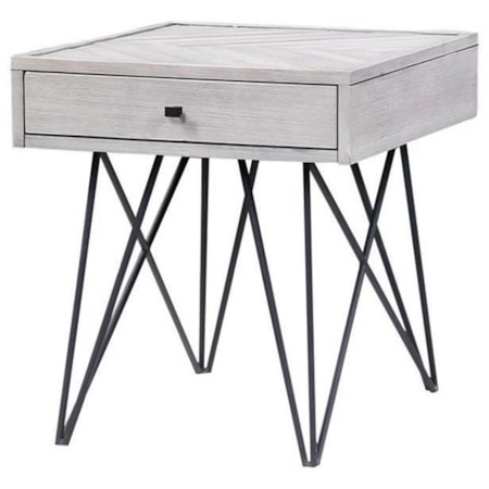 Contemporary One Drawer End Table