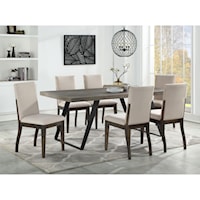 Contemporary 7-Piece Dining Table and Side Chair Set