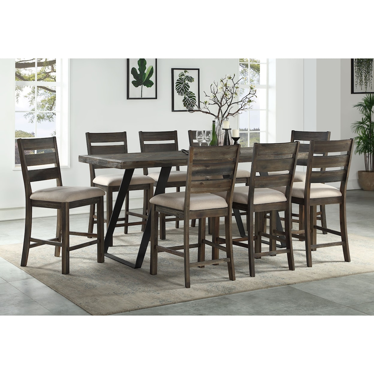 Coast2Coast Home Aspen Court 9-Piece Counter Height Table and Chair Set