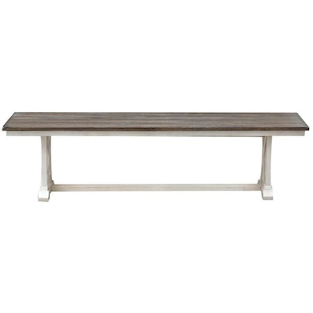 Farmhouse Two-Tone Dining Bench