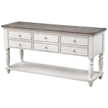 Bar Harbor II Six Drawer Console Table