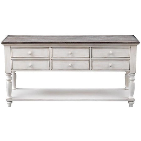 Farmhouse 6-Drawer Console Table