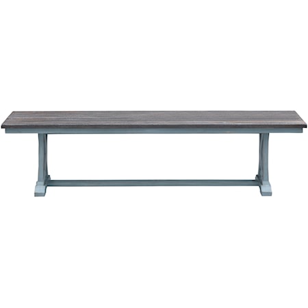 Farmhouse Two-Tone Trestle Dining Bench