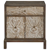 Transitional 1-Drawer 2-Door Accent Cabinet