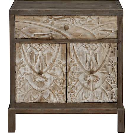 Transitional 1-Drawer 2-Door Accent Cabinet