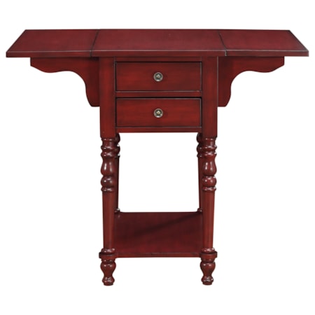 Drop Leaf Two Drawer Accent Table