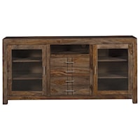 Transitional 4-Drawer 2-Door TV Console