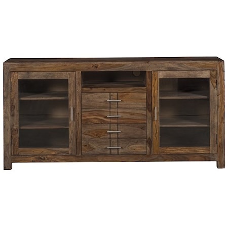 Transitional 4-Drawer 2-Door TV Console