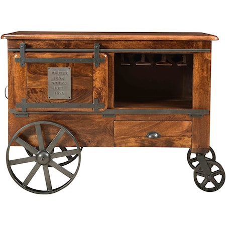 2-Door 1-Drawer Wine Cart