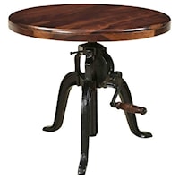 Industrial Adjustable Round Accent Table