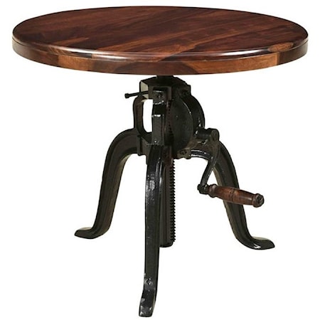 Industrial Adjustable Round Accent Table